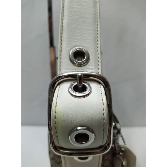 Coach Signature Brown Canvas Leather Trim Crossbody Shoulder Bag - Picture 5 of 16